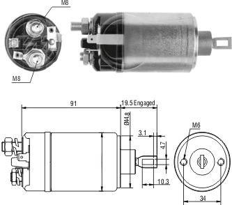 CF-B3722 Starter Solenoid