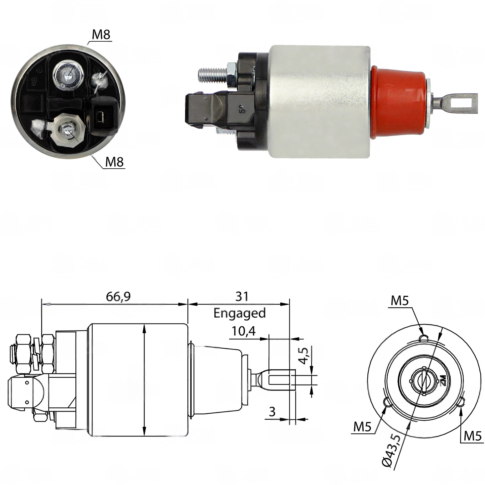 CF-B3972 Starter Solenoid