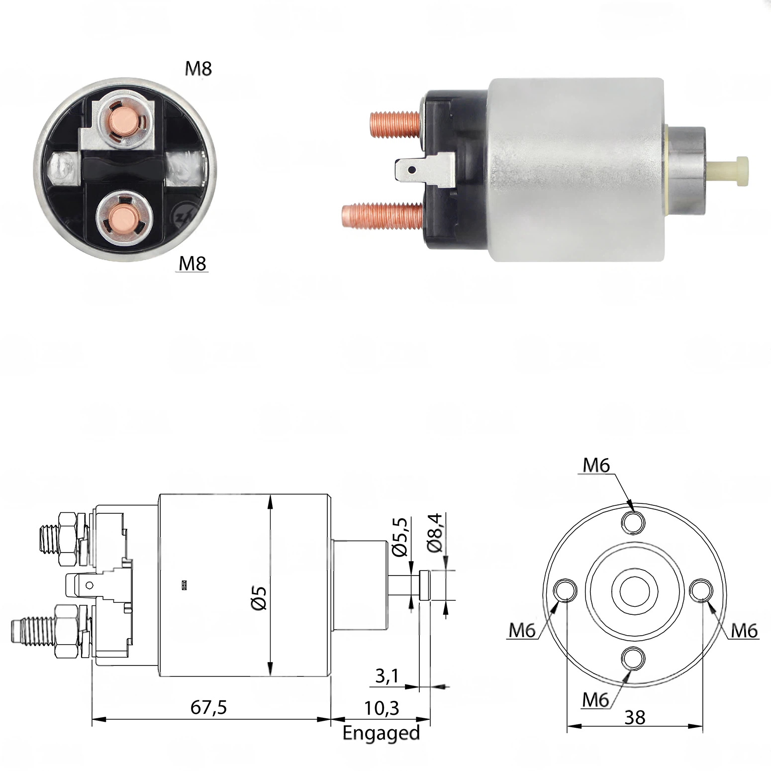 CF-M9993 Starter Solenoid
