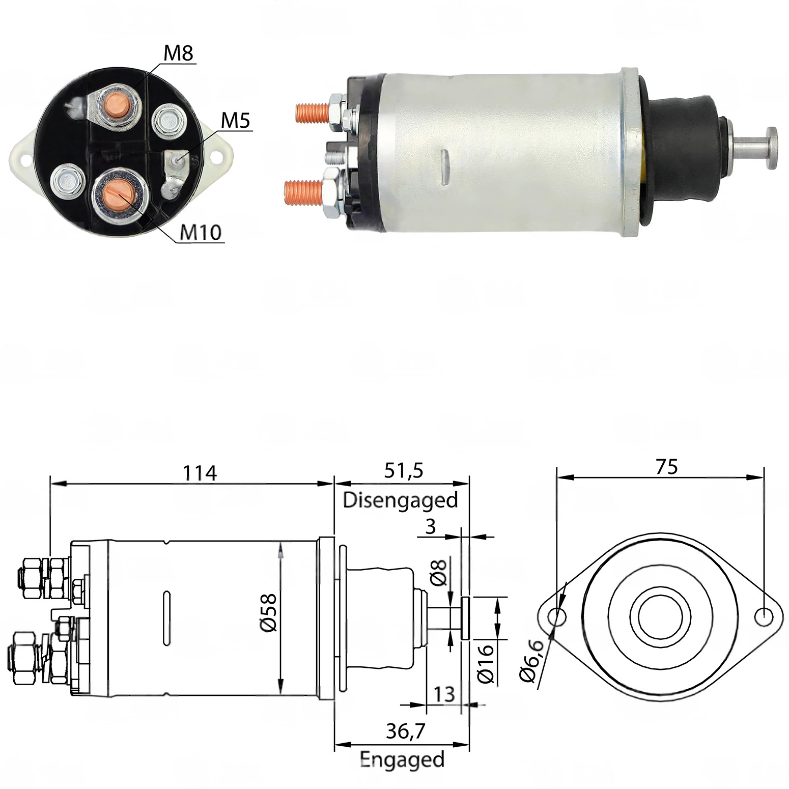 CF-R0810 Starter Solenoid