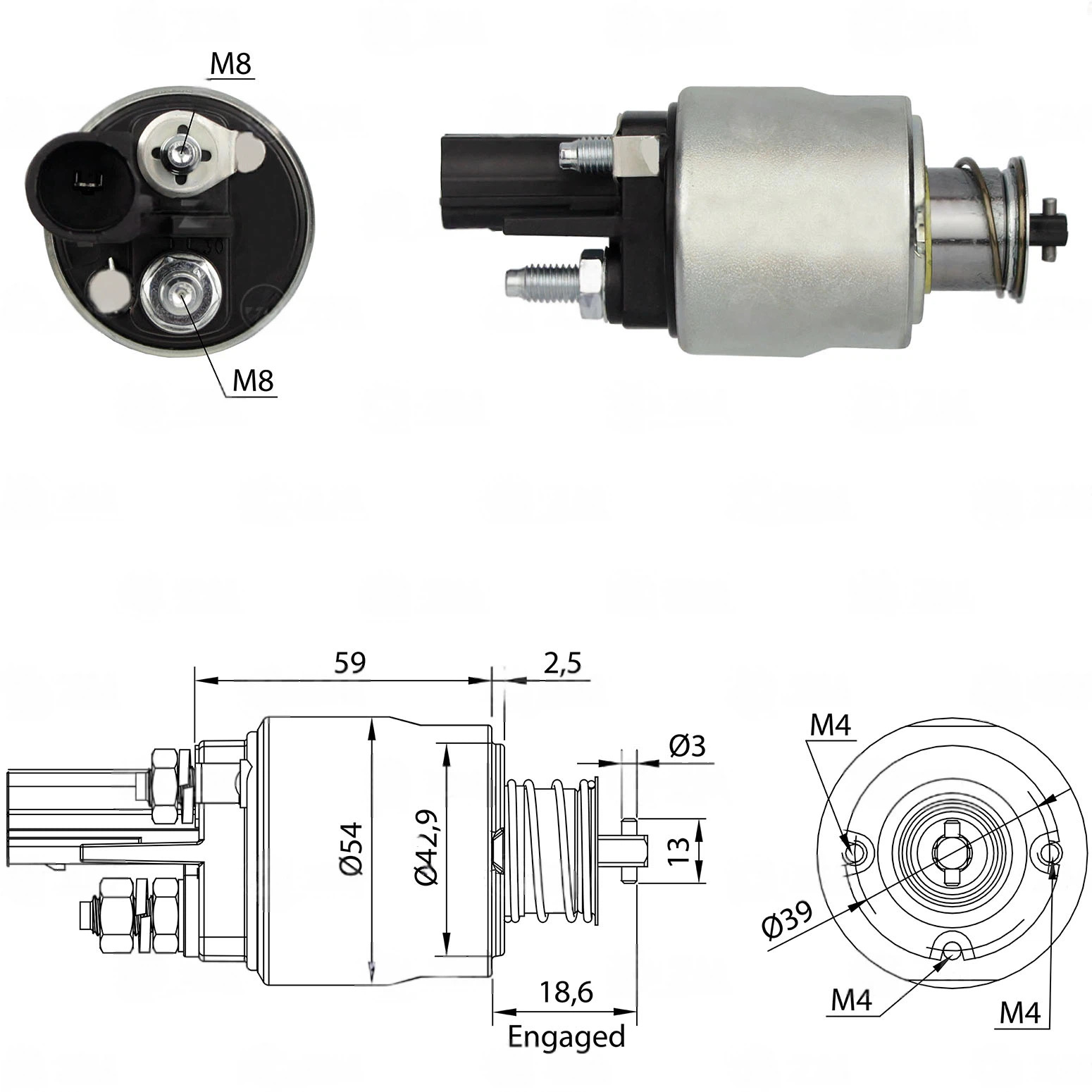 CF-V1498 Starter Solenoid