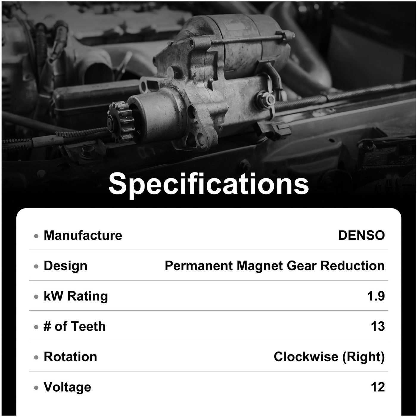 CF-30668N-A Passenger Vehicle Starter Motor