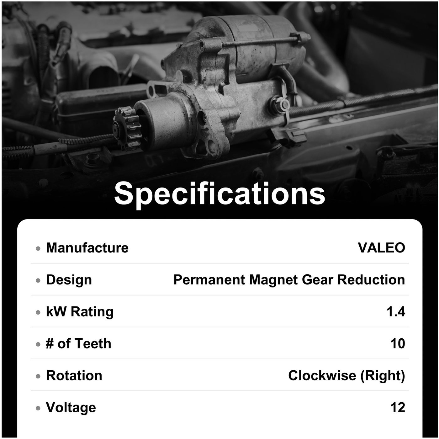 CF-30837N-A Passenger Vehicle Starter Motor